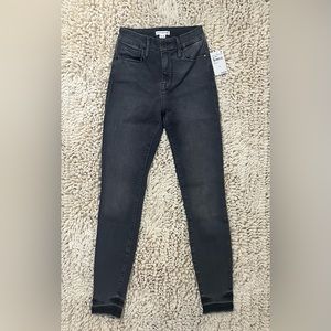 Good American Good Legs Crop Jeans Gray Wash Distressed Hem Women's Sz 00/24 NWT